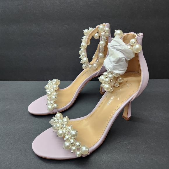 NEW Lauren Lorraine Violet Pearl Heels Size 8.5M - Picture 7 of 14